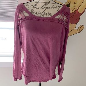 We The Free Maroon Tie Top